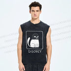 Unisex Disobey Printed Washed Tank Top