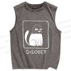 Unisex Disobey Printed Washed Tank Top