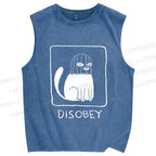 Unisex Disobey Printed Washed Tank Top