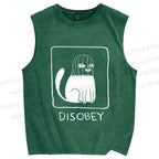 Unisex Disobey Printed Washed Tank Top