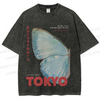 Unisex Butterfly Rising Tokyo Printed Washed Tee