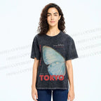 Unisex Butterfly Rising Tokyo Printed Washed Tee