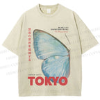 Unisex Butterfly Rising Tokyo Printed Washed Tee