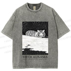 Unisex Yayoi Kusama Tiger Printed Washed Tee