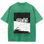 Unisex Yayoi Kusama Tiger Printed Washed Tee