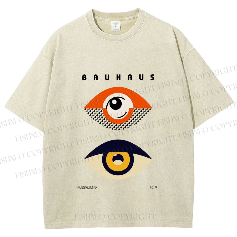 Unisex Bauhaus Eyes Printed Washed Tee