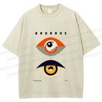 Unisex Bauhaus Eyes Printed Washed Tee