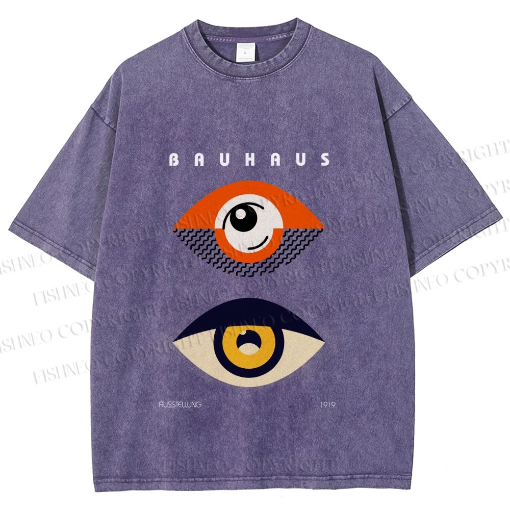 Unisex Bauhaus Eyes Printed Washed Tee