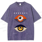 Unisex Bauhaus Eyes Printed Washed Tee