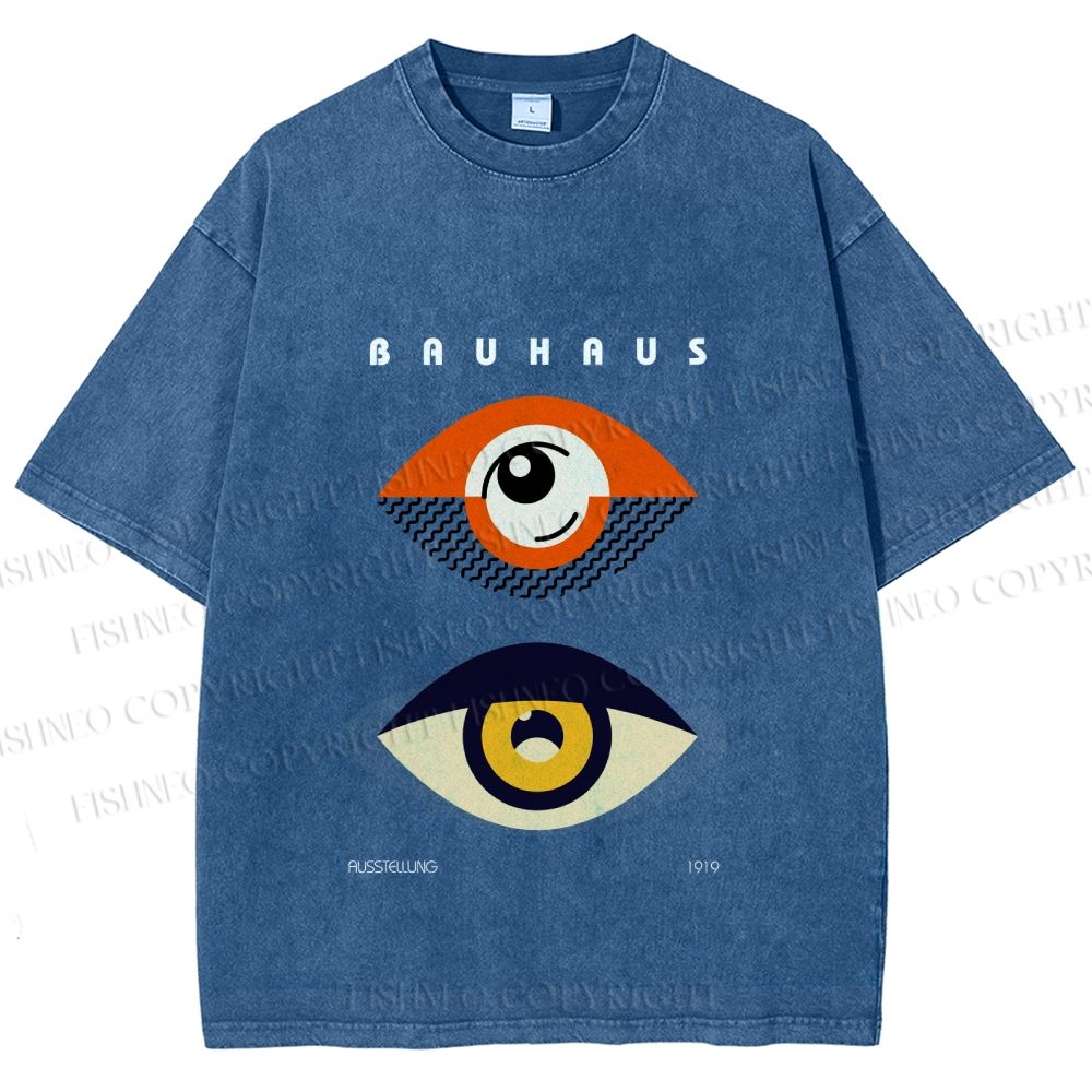 Unisex Bauhaus Eyes Printed Washed Tee