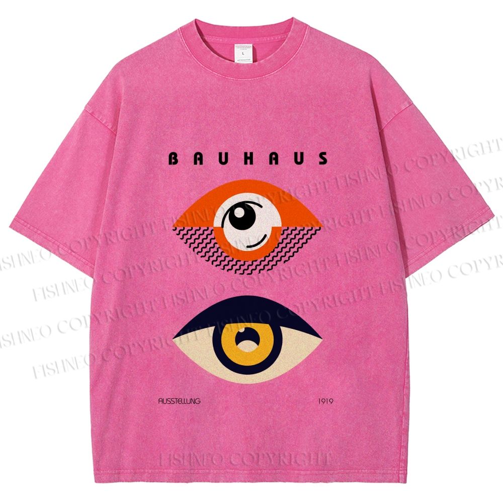 Unisex Bauhaus Eyes Printed Washed Tee