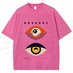 Unisex Bauhaus Eyes Printed Washed Tee