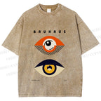 Unisex Bauhaus Eyes Printed Washed Tee
