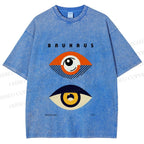 Unisex Bauhaus Eyes Printed Washed Tee