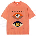 Unisex Bauhaus Eyes Printed Washed Tee