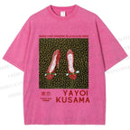 Unisex Yayoi Kusama High Heels Printed Washed Tee