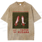 Unisex Yayoi Kusama High Heels Printed Washed Tee