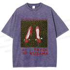 Unisex Yayoi Kusama High Heels Printed Washed Tee