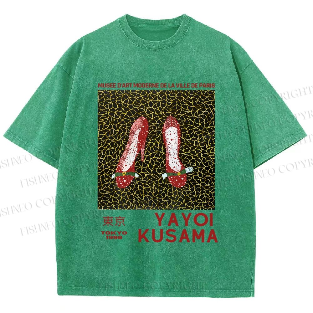 Unisex Yayoi Kusama High Heels Printed Washed Tee