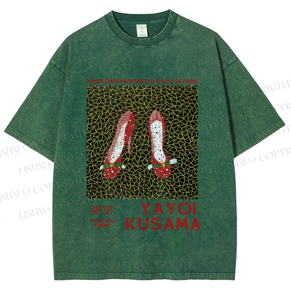 Unisex Yayoi Kusama High Heels Printed Washed Tee