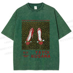 Unisex Yayoi Kusama High Heels Printed Washed Tee