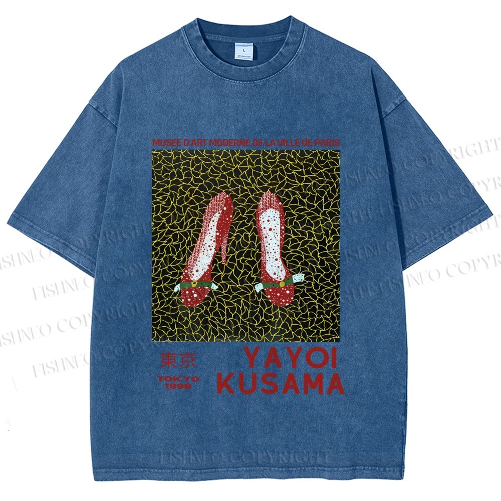 Unisex Yayoi Kusama High Heels Printed Washed Tee