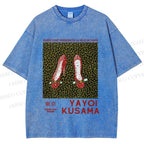 Unisex Yayoi Kusama High Heels Printed Washed Tee