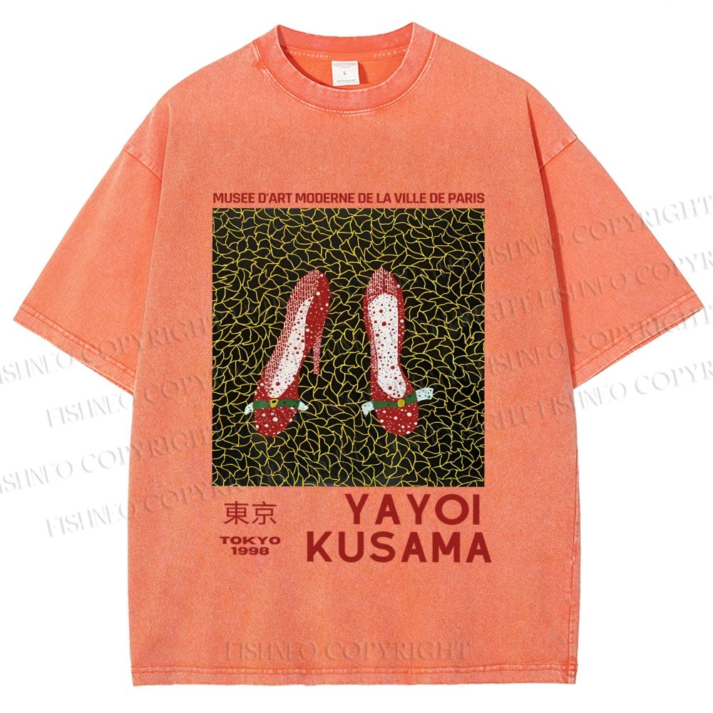 Unisex Yayoi Kusama High Heels Printed Washed Tee