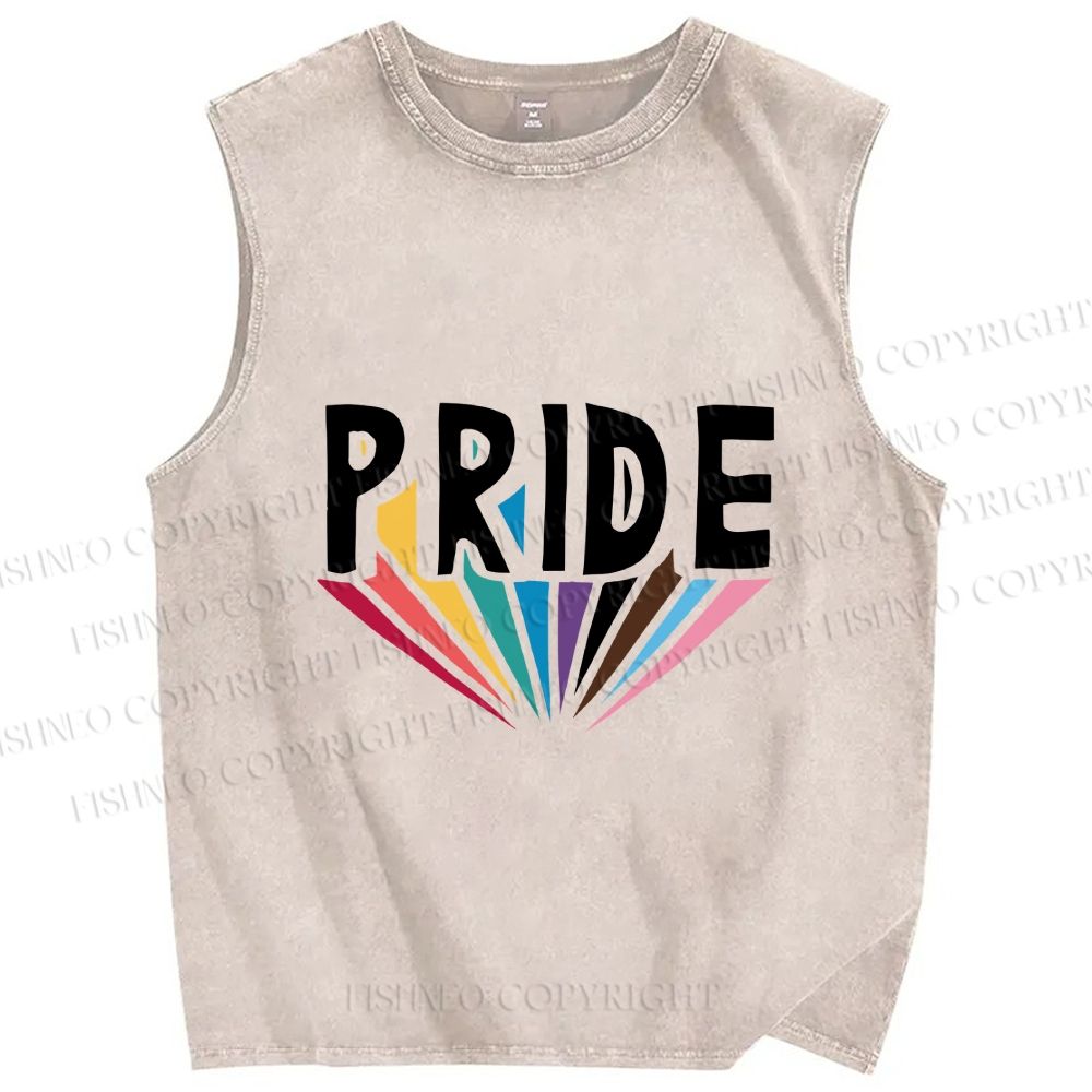 Unisex Pride Printed Washed Tank Top