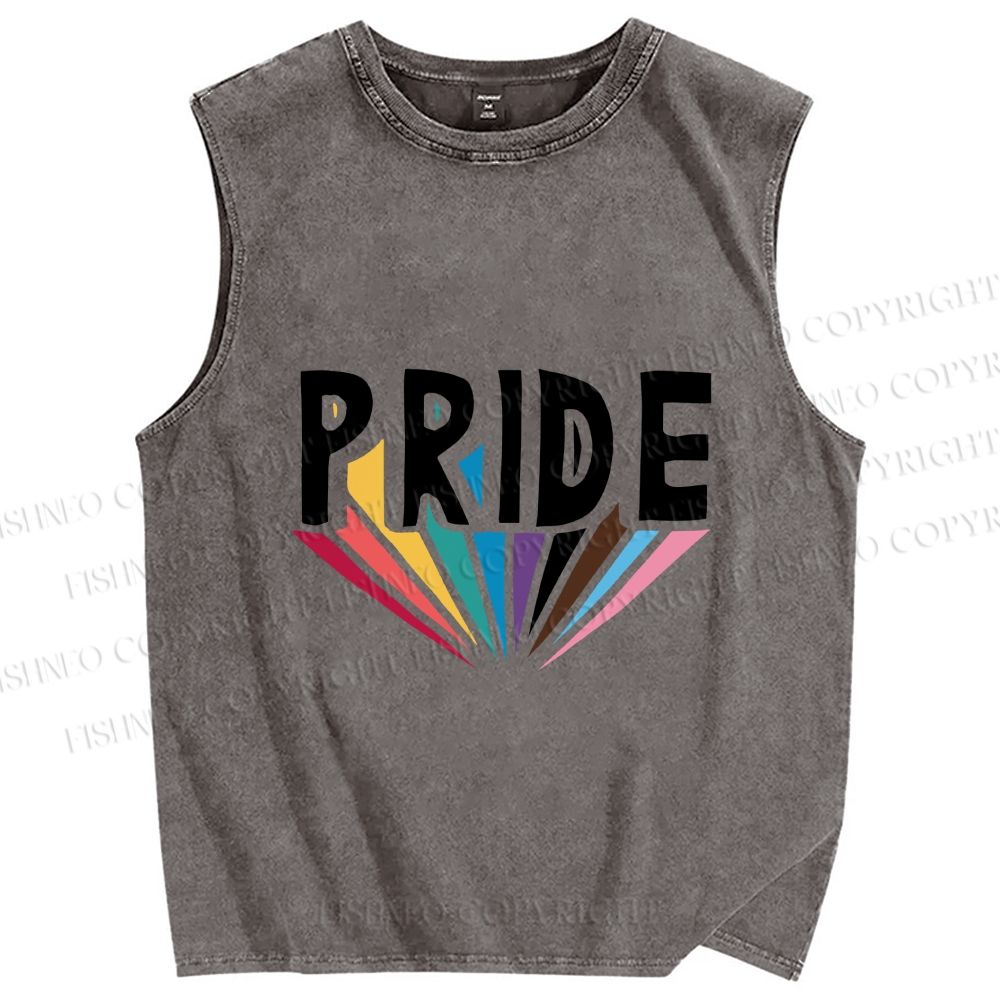 Unisex Pride Printed Washed Tank Top