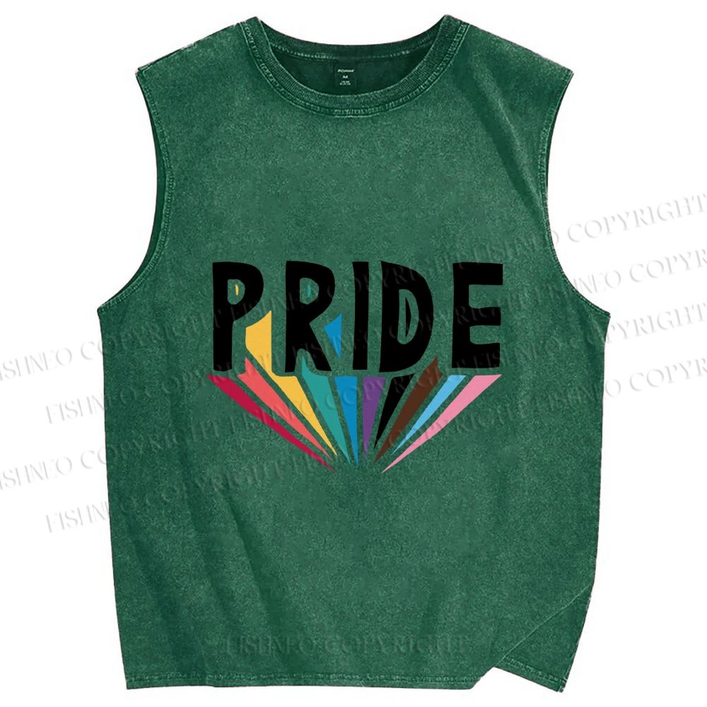 Unisex Pride Printed Washed Tank Top