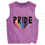 Unisex Pride Printed Washed Tank Top
