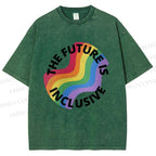 Unisex Pride Future is Inclusive Printed Washed Tee