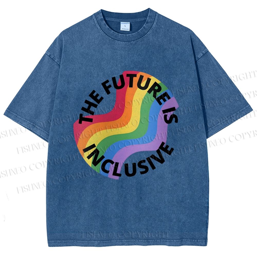 Unisex Pride Future is Inclusive Printed Washed Tee