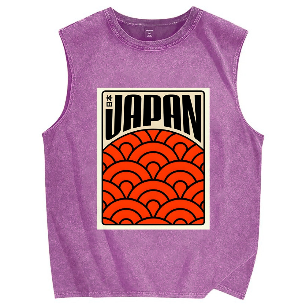Japan Poster Vintage Distressed Washed Tank Top