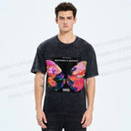 Unisex Butterfly Printed Washed Tee