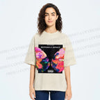 Unisex Butterfly Printed Washed Tee