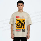 Unisex Shibuya Banana Octopus Printed Washed Tee