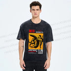 Unisex Shibuya Banana Octopus Printed Washed Tee