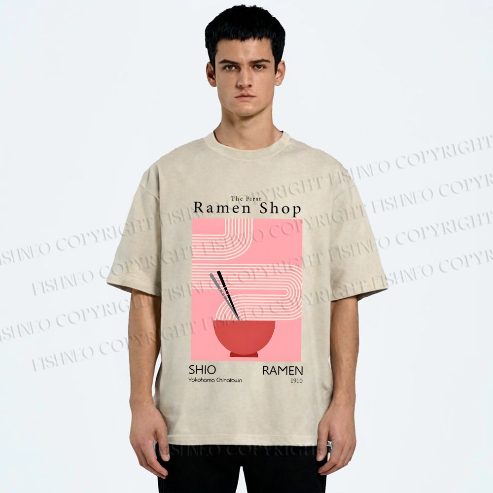 Unisex The First Ramen Shop Printed Washed Tee
