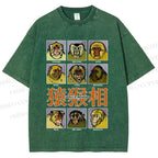 Unisex World of Macaques Printed Washed Tee
