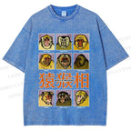 Unisex World of Macaques Printed Washed Tee
