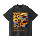 Unisex Yayoi Kusama Sunflower Printed Washed Tee