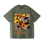 Unisex Yayoi Kusama Sunflower Printed Washed Tee