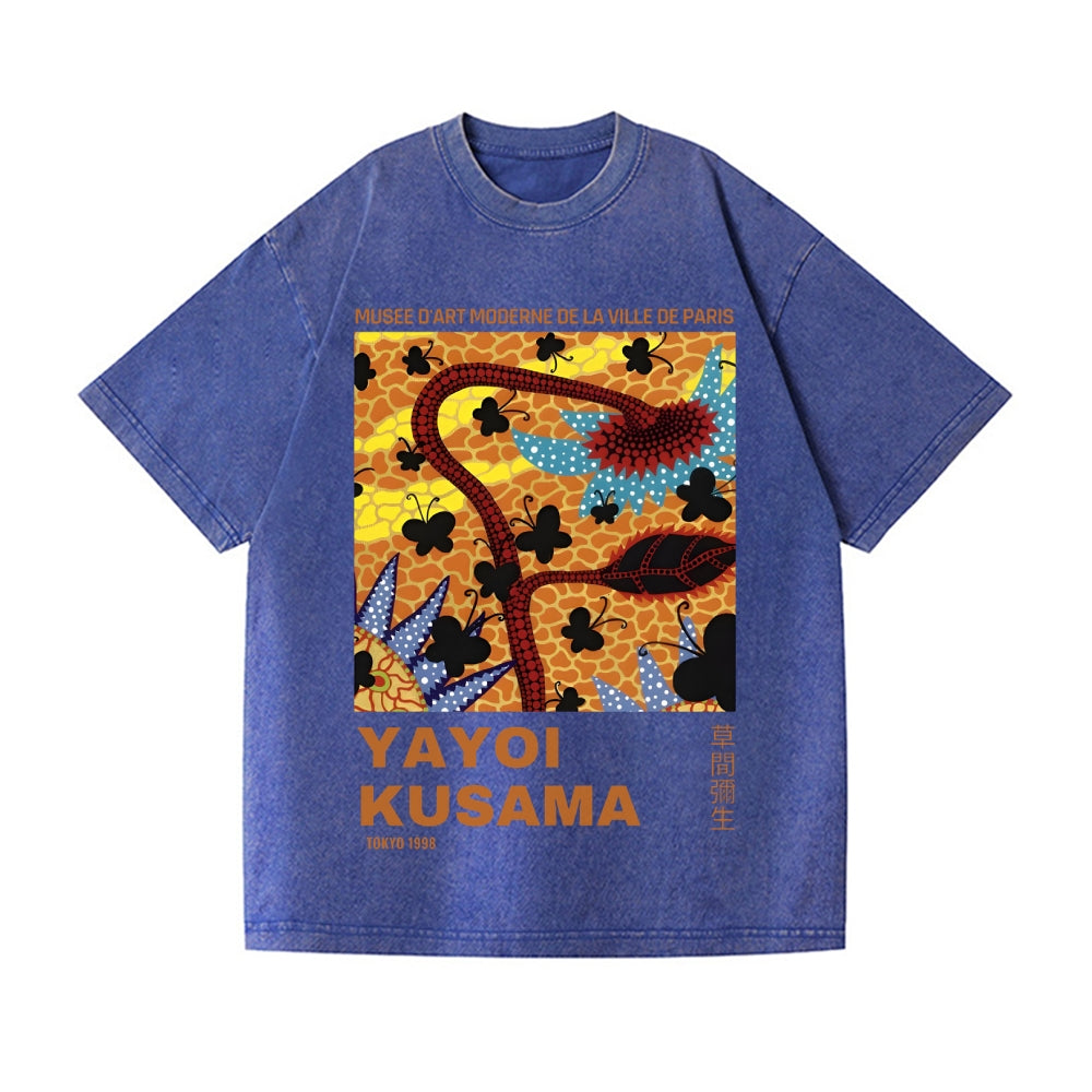 Unisex Yayoi Kusama Sunflower Printed Washed Tee