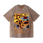 Unisex Yayoi Kusama Sunflower Printed Washed Tee