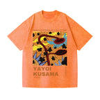 Unisex Yayoi Kusama Sunflower Printed Washed Tee