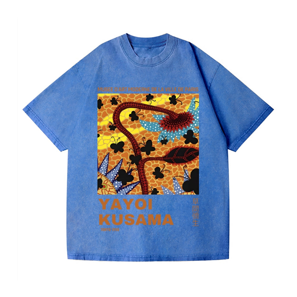 Unisex Yayoi Kusama Sunflower Printed Washed Tee