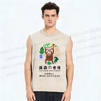 Unisex Eat From The Forest Printed Washed Tank Top
