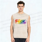 Unisex May The Pride Be With You Printed Washed Tank Top